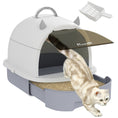 Load image into Gallery viewer, PawHut Cat Litter Box, Covered Kitty Litter Box with Lid, Scoop, Deodorizing Bags for Odor Control, Privacy, Portable, Easy to Clean, Gray

