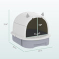 Load image into Gallery viewer, PawHut Cat Litter Box, Covered Kitty Litter Box with Lid, Scoop, Deodorizing Bags for Odor Control, Privacy, Portable, Easy to Clean, Gray

