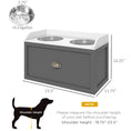 Load image into Gallery viewer, PawHut Dog Feeding Station with Storage Drawer, Dog Food Storage Cabinet with 2 Removable Elevated Dog Bowls for Large Sized Dogs, Gray
