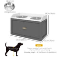 Load image into Gallery viewer, Elevated Dog Bowls for Large Dogs, Raised Pet Feeding Station with 2 Stainless Steel Bowls, Hidden Storage Drawer, Wood Stand for Cats, Grey
