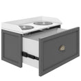 Load image into Gallery viewer, PawHut Dog Feeding Station with Storage Drawer, Dog Food Storage Cabinet with 2 Removable Elevated Dog Bowls for Large Sized Dogs, Gray
