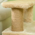 Load image into Gallery viewer, Adjustable Height Cat Stairs with Jute Scratching Posts, Cat House for Cozy Rest, Pet Steps for Couch Sofa and High Bed with Hanging Ball, Front Hole, Platform, Beige
