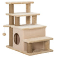 Load image into Gallery viewer, Adjustable Height Cat Stairs with Jute Scratching Posts, Cat House for Cozy Rest, Pet Steps for Couch Sofa and High Bed with Hanging Ball, Front Hole, Platform, Beige
