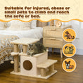 Load image into Gallery viewer, Adjustable Height Cat Stairs with Jute Scratching Posts, Cat House for Cozy Rest, Pet Steps for Couch Sofa and High Bed with Hanging Ball, Front Hole, Platform, Beige

