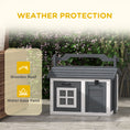 Load image into Gallery viewer, Rabbit Hutch Cat House Puppy House Guinea Pig Hutch Small Animal House Portable Wooden Indoor Outdoor with 2 Rooms Top Handle, Openable Roof - Grey
