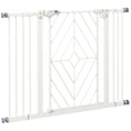 Load image into Gallery viewer, Pressure Fit Safety Gate for Doorways and Staircases, Dog Gate with Auto Closing Door, Pet Barrier for Hallways with Double Locking, Openings 74-100cm - White
