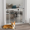 Load image into Gallery viewer, Pressure Fit Safety Gate for Doorways and Staircases, Dog Gate with Auto Closing Door, Pet Barrier for Hallways with Double Locking, Openings 74-100cm - White
