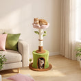 Load image into Gallery viewer, Cat Tree for Indoor Kittens, 88cm Flower Cat Tower with Condo & Bed, Scratching Post, 2 Toy Balls and 2 Crinkle Leaves, Kitty Activity Centre for Playing and Resting
