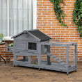 Load image into Gallery viewer, 65" Wooden Rabbit Hutch, Pet Playpen with Openable Roof, Bunny House Enclosure with Storage Box, Slide-out Tray, Ramp, for Rabbits and Small Animals, Dark Grey
