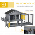 Load image into Gallery viewer, 65" Wooden Rabbit Hutch, Pet Playpen with Openable Roof, Bunny House Enclosure with Storage Box, Slide-out Tray, Ramp, for Rabbits and Small Animals, Dark Grey
