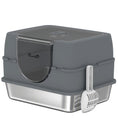 Load image into Gallery viewer, Stainless Steel Cat Litter Box with Lid, High Sided Enclosed Litter Box with Removable Lid, Tray, Scoop, Easy to Clean, Odor Control, Anti-Leakage, Grey
