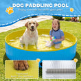 Load image into Gallery viewer, Foldable Dog Pool for Puppies and Ducks, Thickened PVC Dog Paddling Pool Bath Tub Hard Board, Anti-Slip Bottom and Hose Adapter for Easy Drainage, 160 x 30cm, Blue and Yellow
