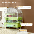Load image into Gallery viewer, 3-Tier Hamster Cage, Hamster Habitat with Transparent Top, Sand Bathroom, Exercise Wheel, Hideout Room, Tubes, Small Animal Cage for Dwarf Hamster, 45 x 28 x 60 cm, Green
