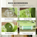 Load image into Gallery viewer, 3-Tier Hamster Cage, Hamster Habitat with Transparent Top, Sand Bathroom, Exercise Wheel, Hideout Room, Tubes, Small Animal Cage for Dwarf Hamster, 45 x 28 x 60 cm, Green
