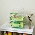 Load image into Gallery viewer, 3-Tier Hamster Cage, Hamster Habitat with Transparent Top, Sand Bathroom, Exercise Wheel, Hideout Room, Tubes, Small Animal Cage for Dwarf Hamster, 45 x 28 x 60 cm, Green
