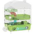 Load image into Gallery viewer, 3-Tier Hamster Cage, Hamster Habitat with Transparent Top, Sand Bathroom, Exercise Wheel, Hideout Room, Tubes, Small Animal Cage for Dwarf Hamster, 45 x 28 x 60 cm, Green
