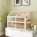 Load image into Gallery viewer, Wooden Hamster Cage, 3 Tier Small Animal Cage with Detachable 12.4" Deep Bottom, Hut, Seesaw, Exercise Wheel, Ramps, Hamster Habitat for Dwarf, Gerbil, 37" x 21" x 30"
