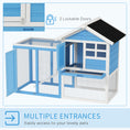 Load image into Gallery viewer, 48" Weatherproof Wooden Rabbit Hutch With Slant Roof And Screened Outdoor Run, Light Blue
