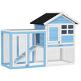 Load image into Gallery viewer, 48" Weatherproof Wooden Rabbit Hutch With Slant Roof And Screened Outdoor Run, Light Blue
