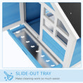Load image into Gallery viewer, 48" Weatherproof Wooden Rabbit Hutch With Slant Roof And Screened Outdoor Run, Light Blue
