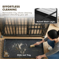 Load image into Gallery viewer, Heavy Duty Dog Crate, Dog Cage with Wheels for Medium Large Breeds, Metal Pet Crate with Removable Tray and 3 Doors for Indoor & Outdoor, 95 x 57 x 81 cm, Black
