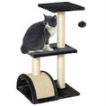 Load image into Gallery viewer, Cat Tree Tower for Indoor Cats, 28 Inches Climbing Activity Center w/ Sisal Scratching Post, Pad, Arc Perch, Hanging Ball, Toy, Grey and Cream White
