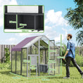 Load image into Gallery viewer, Chicken Run, Large Wooden Walk In Chicken Coop with Waterproof Cover, Split Door, 2 Nesting Boxes, 2 Roosting Bars, Poultry Hen Cage for 6-8 Chickens, Ducks, Geese, Rabbits, 1.7 x 1.8 x 1.8 m
