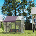 Load image into Gallery viewer, Chicken Run, Large Wooden Walk In Chicken Coop with Waterproof Cover, Split Door, 2 Nesting Boxes, 2 Roosting Bars, Poultry Hen Cage for 6-8 Chickens, Ducks, Geese, Rabbits, 1.7 x 1.8 x 1.8 m
