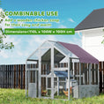 Load image into Gallery viewer, Chicken Run, Large Wooden Walk In Chicken Coop with Waterproof Cover, Split Door, 2 Nesting Boxes, 2 Roosting Bars, Poultry Hen Cage for 6-8 Chickens, Ducks, Geese, Rabbits, 1.7 x 1.8 x 1.8 m
