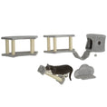 Load image into Gallery viewer, Cat Wall Shelves, 4PCs Cat Shelves with Scratching Post, Jumping Platforms, Ladder, Condo, Ceiling Wall Mounted Cat Climber, Light Grey
