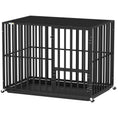 Load image into Gallery viewer, Heavy Duty Dog Crate, Dog Cage with Wheels for Extra Large Breeds, Metal Pet Crate with Removable Tray and 3 Doors for Indoor & Outdoor, 107 x 69 x 81 cm, Black
