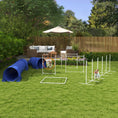 Load image into Gallery viewer, 7Pcs Dog Agility Training Equipment 11.5KG Net Weight, Obstacle Starter Kit with 2 Tunnels, Adjustable Jump Ring, 2 Jumpers, Weave Poles, Pause Box, Carrying Bag, Whistle

