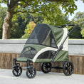 Load image into Gallery viewer, Pet Stroller for Small Medium Large Dogs and Cats, Foldable Dog Stroller with 4 Wheels, Shock-Absorbing Frame, Safety Leashes, Brakes, for Pets up to 66 lbs, Dark Green
