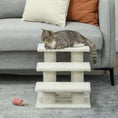 Load image into Gallery viewer, 3-Step Multi-Level Carpeted Cat Scratching Post Pet Stairs, Beige
