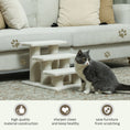 Load image into Gallery viewer, 3-Step Multi-Level Carpeted Cat Scratching Post Pet Stairs, Beige
