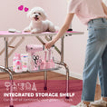 Charger l'image dans la visionneuse de la galerie, 43"L Dog Grooming Table, Pet Foldable Grooming Table with 8"- 32" Adjustable Arm, Two Nooses, Mesh Tray and Rubber Top for Large Medium Small Pets, Pink
