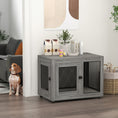 Load image into Gallery viewer, 37in Dog Crate Furniture with Cushion, Indoor Pet Kennel End Table with 2 Doors, for Large Dogs, Grey
