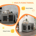 Load image into Gallery viewer, 37in Dog Crate Furniture with Cushion, Indoor Pet Kennel End Table with 2 Doors, for Large Dogs, Grey
