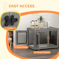 Load image into Gallery viewer, 37in Dog Crate Furniture with Cushion, Indoor Pet Kennel End Table with 2 Doors, for Large Dogs, Grey
