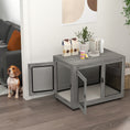 Load image into Gallery viewer, 37in Dog Crate Furniture with Cushion, Indoor Pet Kennel End Table with 2 Doors, for Large Dogs, Grey
