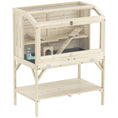 Load image into Gallery viewer, Wooden Hamster Cage, Gerbil Cage with Openable Top, Removable Tray, Seesaws, Water Bottle, Transparent Panels for Syrian, Dwarf Hamsters and Gerbils, 33.1" x 20.9" x 43.3"
