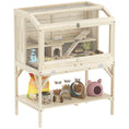 Load image into Gallery viewer, Wooden Hamster Cage, Gerbil Cage with Openable Top, Removable Tray, Seesaws, Water Bottle, Transparent Panels for Syrian, Dwarf Hamsters and Gerbils, 33.1" x 20.9" x 43.3"
