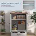Load image into Gallery viewer, Pet Feeding Station with Storage, Dog Feeding Station with Raised Dog Bowls, Adjustable Panel, Hooks, Pet Food Storage Cabinet, White
