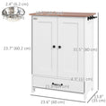 Load image into Gallery viewer, Dog Feeding Station, Furniture Style Pet Food Storage Container with Hidden Raised Bowls, Adjustable Panel, Hooks, for Medium Sized Dogs, White
