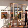 Load image into Gallery viewer, PawHut Outdoor Catio Cat Enclosure, Large Wooden Cat House with 6 Jumping Platforms, Scratching Post, 2 Ramps, Waterproof Roof, Cat Cage Window Access for 2-3 Kittens, 99" H, Orange
