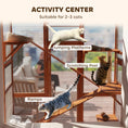 Load image into Gallery viewer, PawHut Outdoor Catio Cat Enclosure, Large Wooden Cat House with 6 Jumping Platforms, Scratching Post, 2 Ramps, Waterproof Roof, Cat Cage Window Access for 2-3 Kittens, 99" H, Orange
