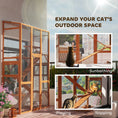 Load image into Gallery viewer, PawHut Outdoor Catio Cat Enclosure, Large Wooden Cat House with 6 Jumping Platforms, Scratching Post, 2 Ramps, Waterproof Roof, Cat Cage Window Access for 2-3 Kittens, 99" H, Orange
