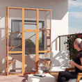 Load image into Gallery viewer, PawHut Outdoor Catio Cat Enclosure, Large Wooden Cat House with 6 Jumping Platforms, Scratching Post, 2 Ramps, Waterproof Roof, Cat Cage Window Access for 2-3 Kittens, 99" H, Orange
