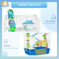 Load image into Gallery viewer, Hamster Cage, Large Small Animal House, 5-Level Guinea Pig Cage Gerbil Haven, Tunnel Tube System, with Water Bottle, Exercise Wheel, Food Dish, Ramps, Blue
