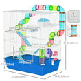 Load image into Gallery viewer, Hamster Cage, Large Small Animal House, 5-Level Guinea Pig Cage Gerbil Haven, Tunnel Tube System, with Water Bottle, Exercise Wheel, Food Dish, Ramps, Blue
